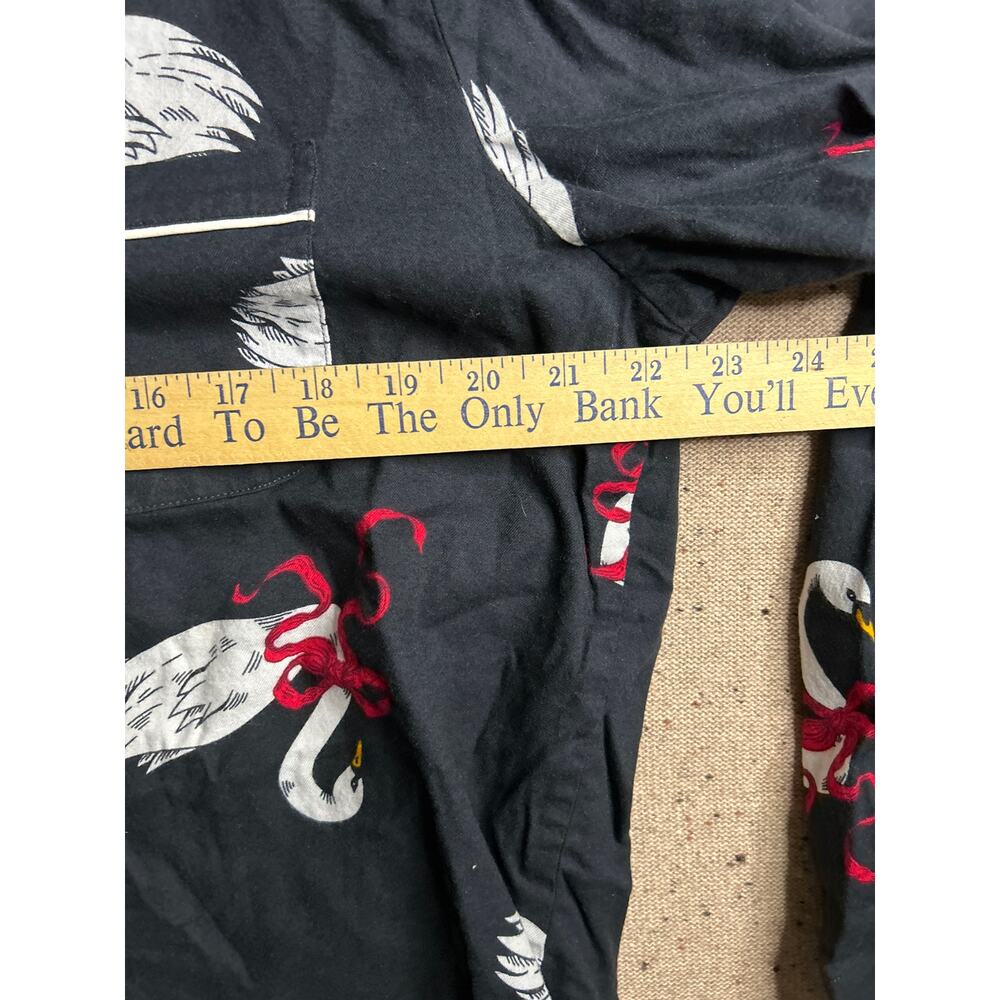 Vs Black Swan Print Pjs Set L Button Top & Pants … - image 4